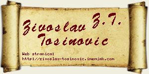 Živoslav Tošinović vizit kartica